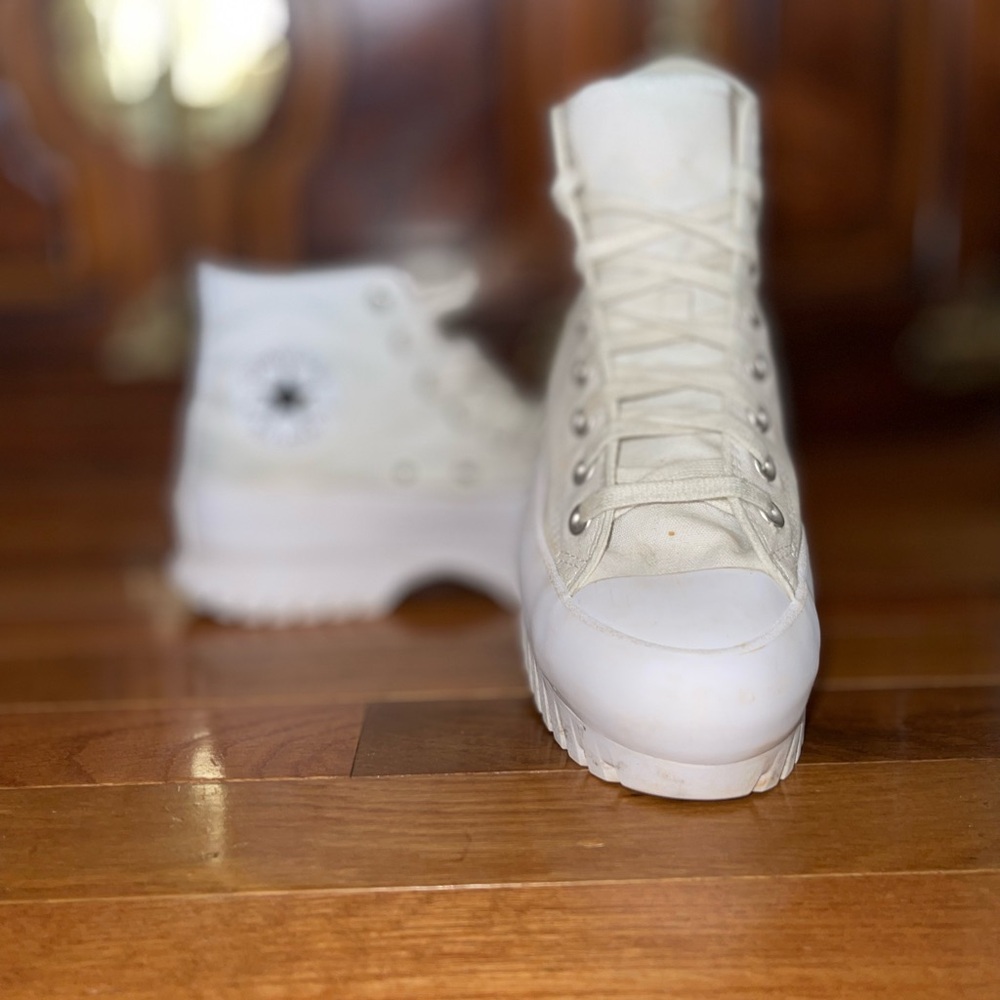 Converse Lugged Lift Platform High Top Sneakers White Men’s 7 Women’s 9 - Picture 3 of 7